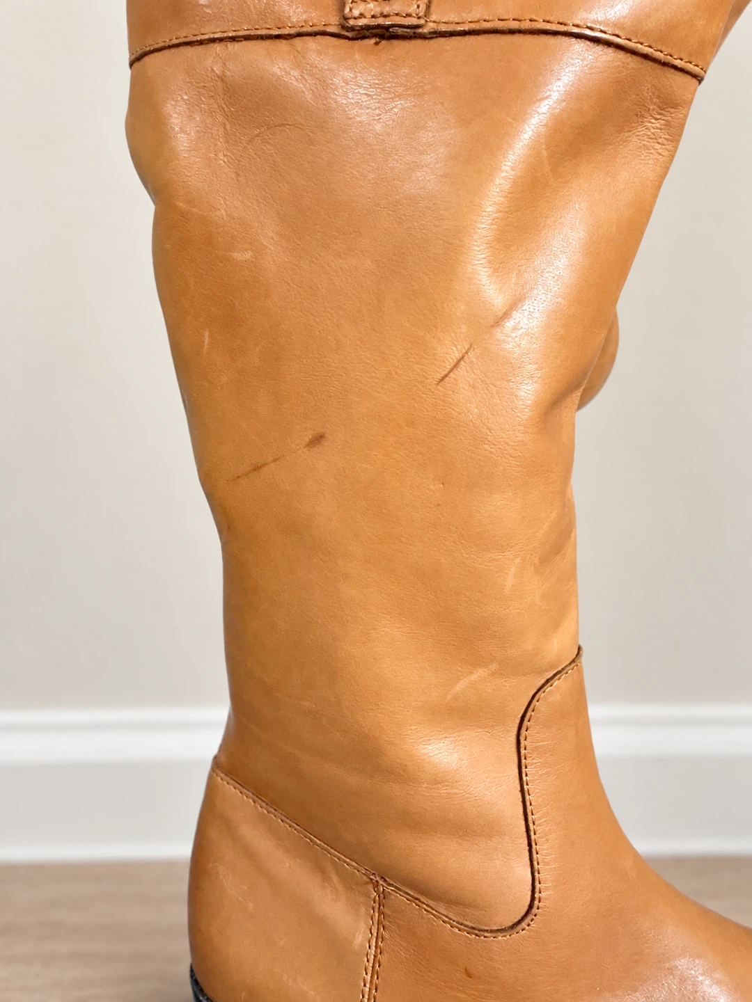Leather Knee-High Riding Boots 5.5 B Zip - photo 4