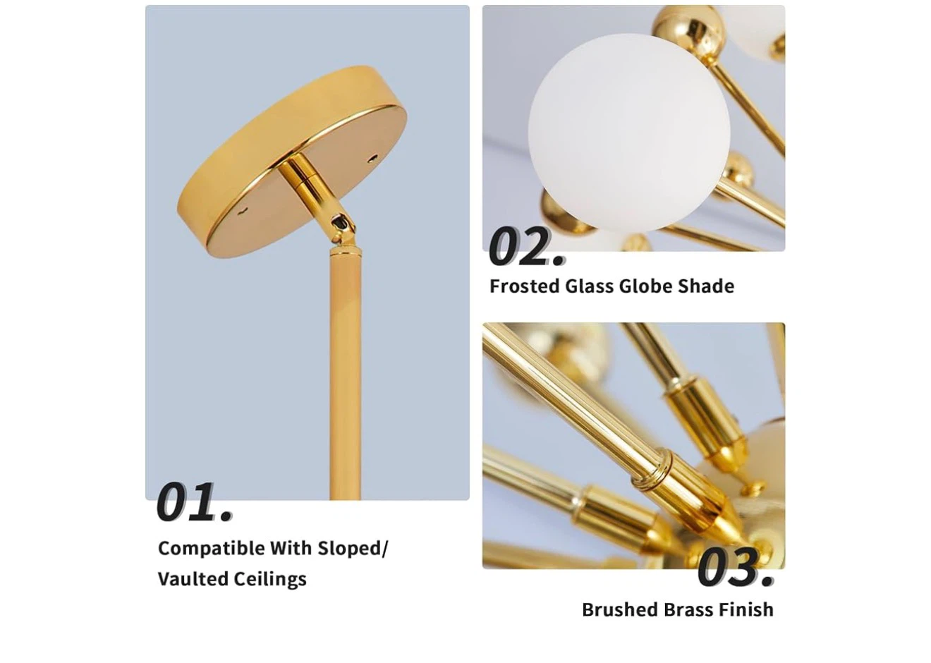 KCO 12-Light Gold Globe Sputnik Chandelier - photo 3