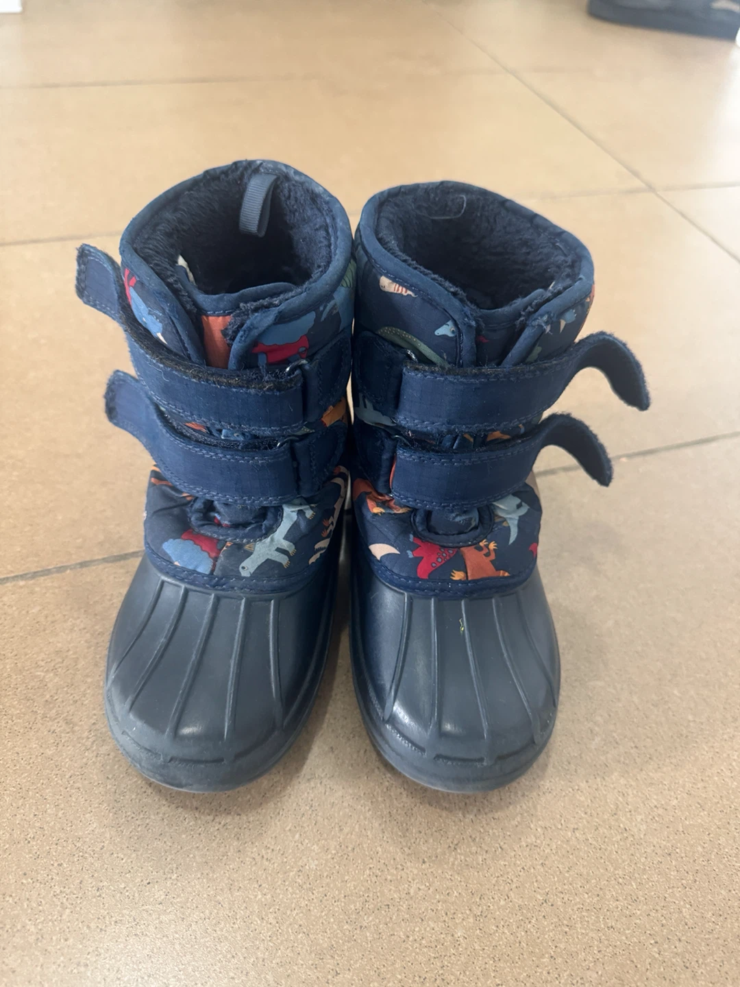 Kids Dinosaur Print Winter Boots