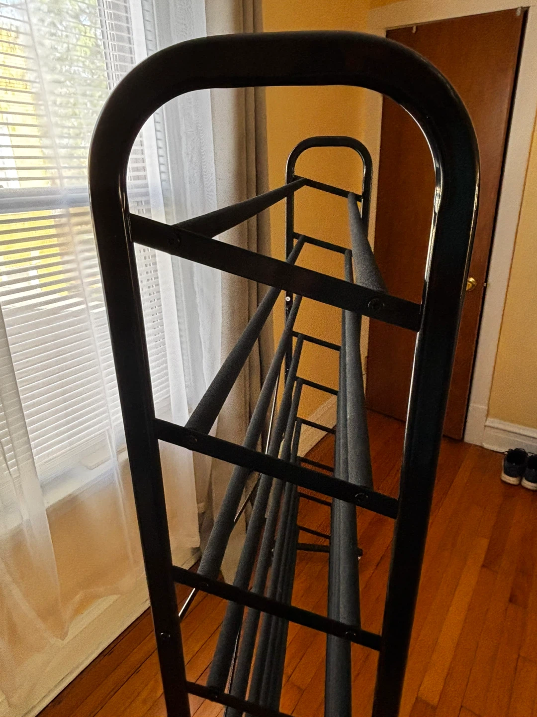 Black Metal 10-Tier Shoe Rack