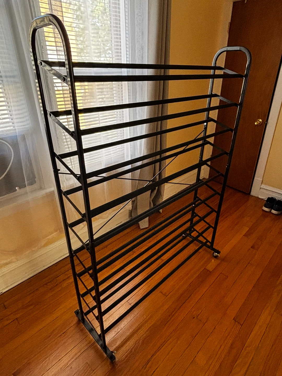 Black Metal 10-Tier Shoe Rack - photo 3