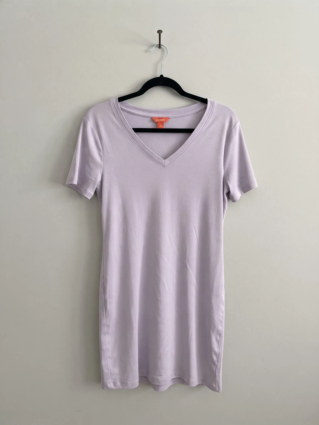 Joe Fresh Lavender V-Neck T-Shirt Dress - Size Large