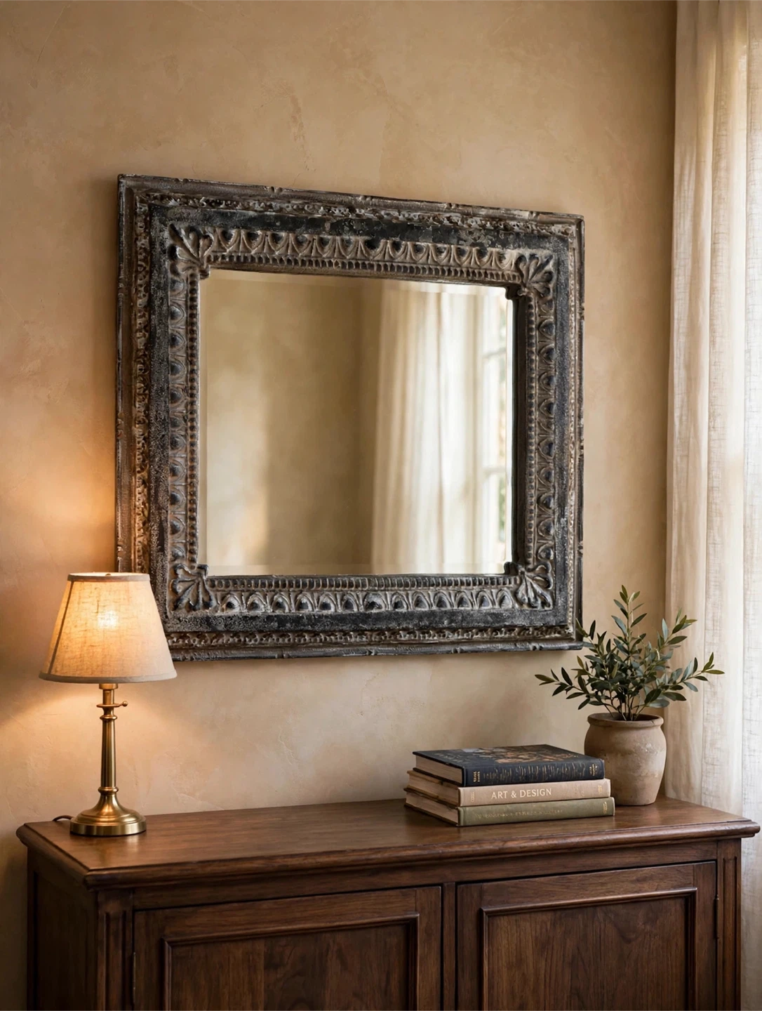 Rustic Distressed Wall Mirror