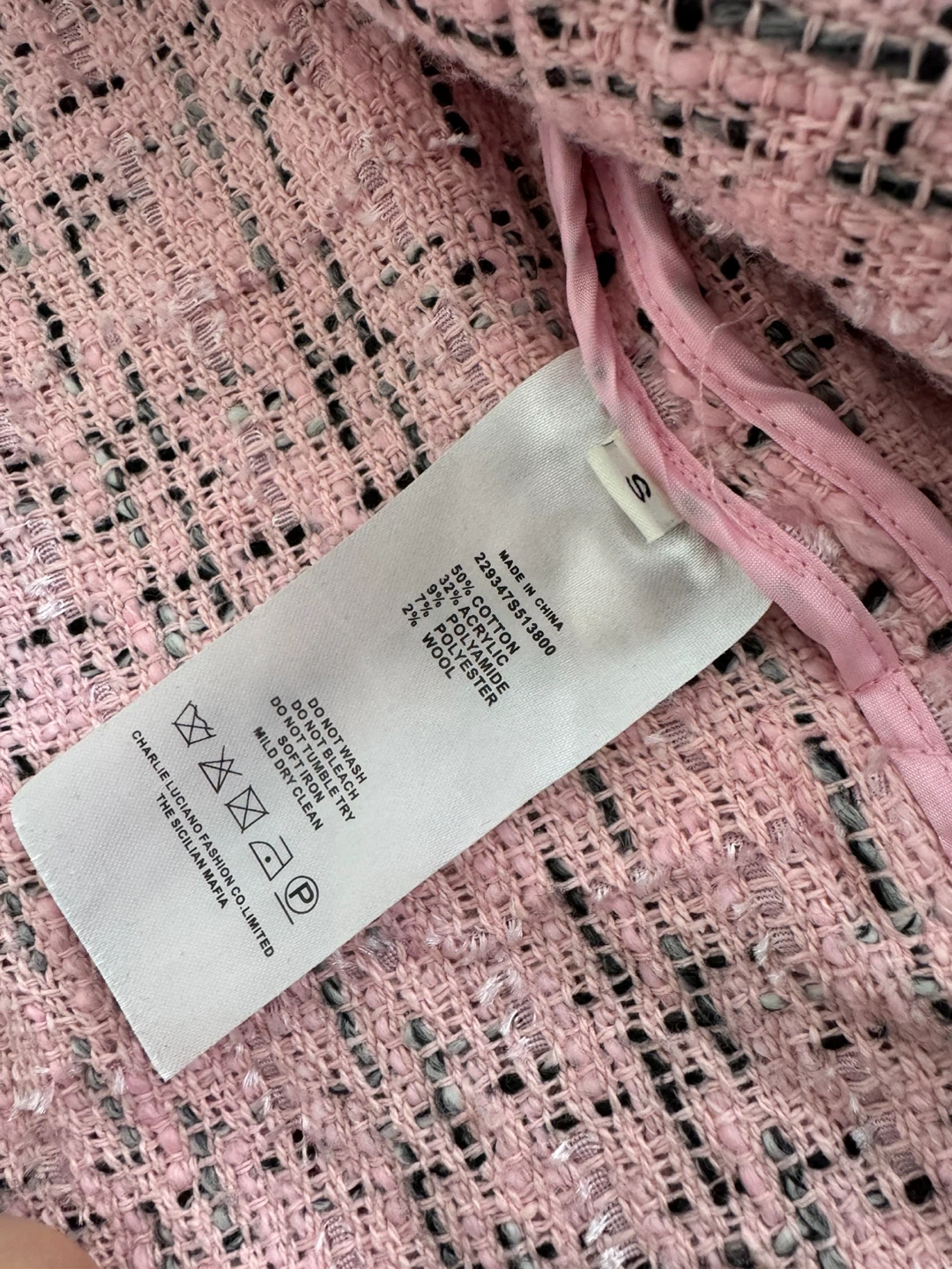 Charlie Luciano Designer’s Pink Tweed Shirt Jacket - photo 5