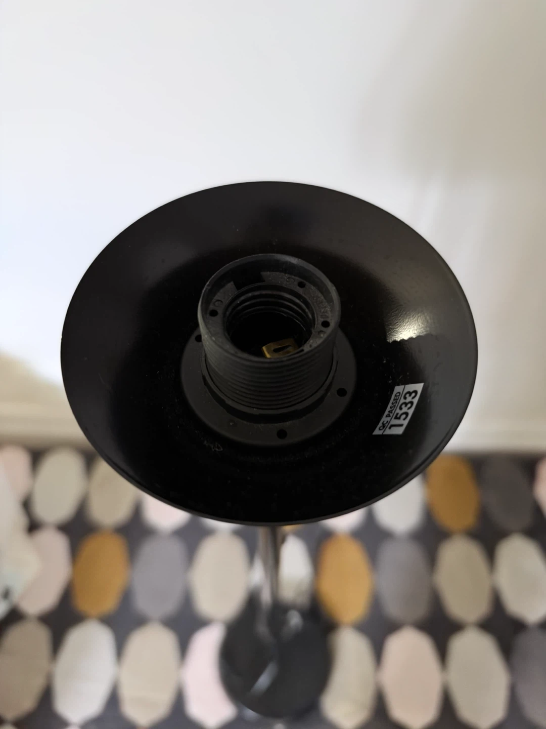 IKEA Black Floor Lamp with White Shade - photo 4