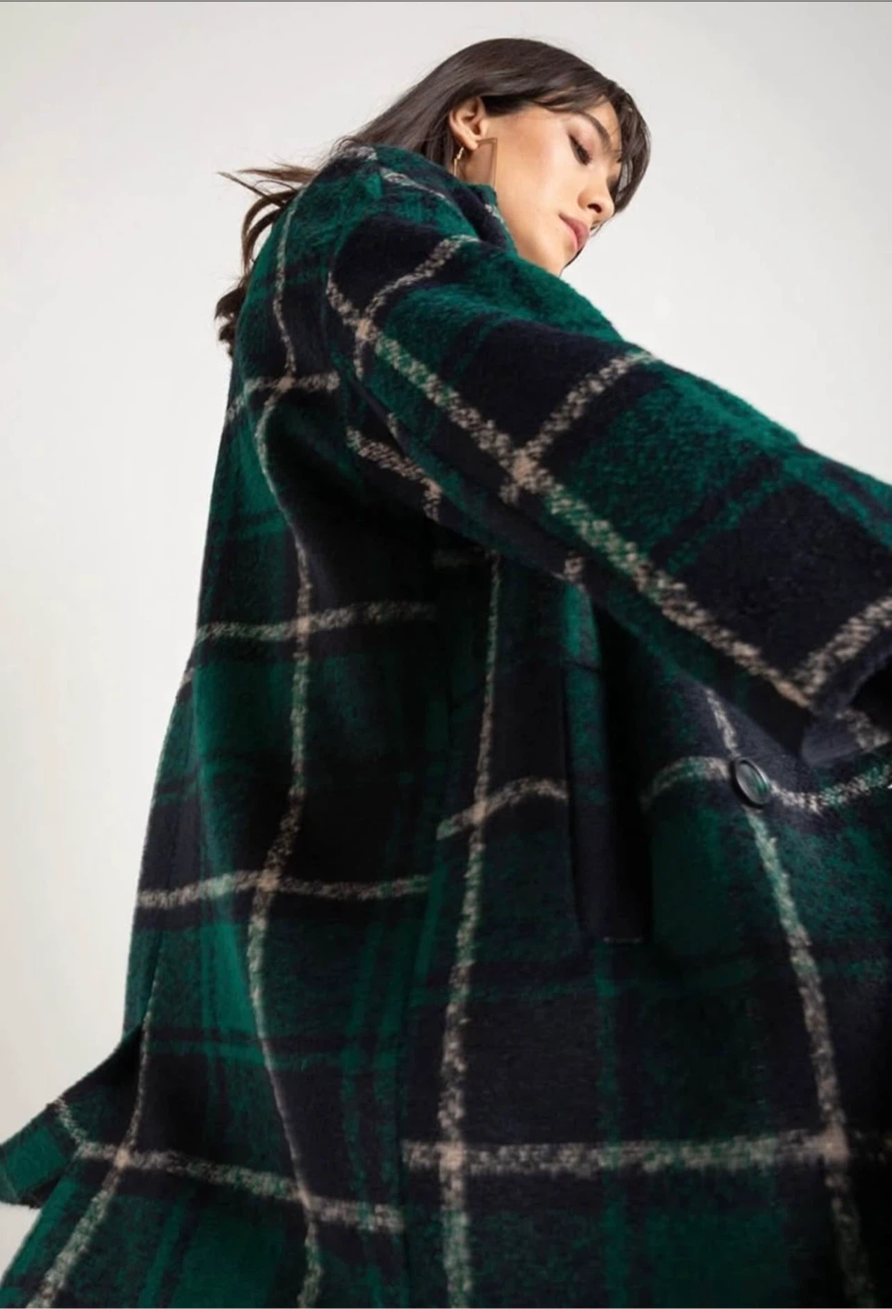 Plaid Wool Coat