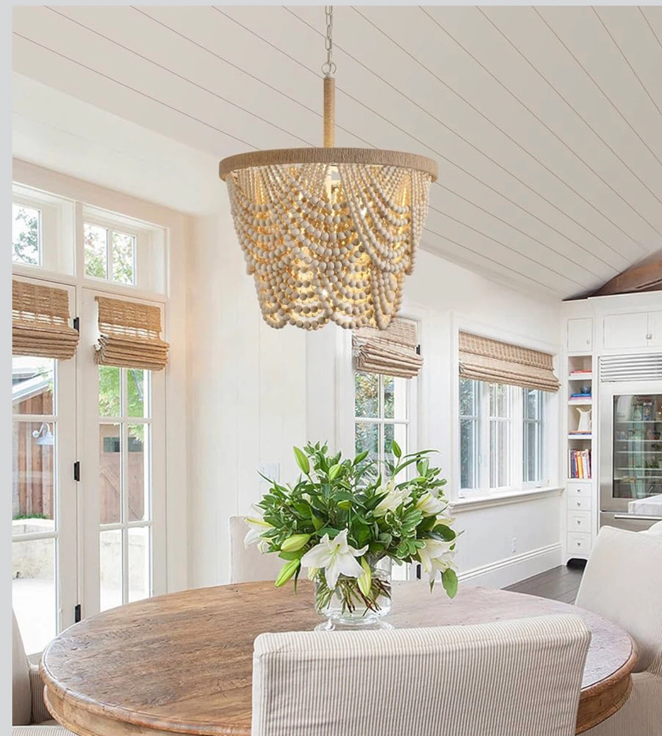 Q&S Boho Wood Beaded Chandelier - photo 4