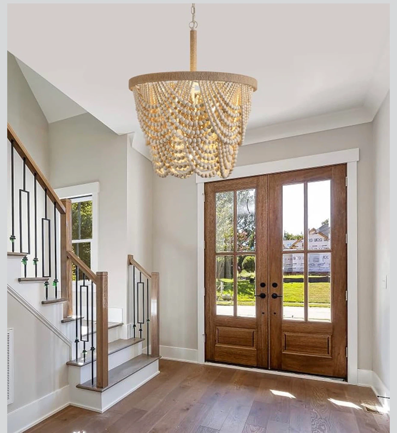 Q&S Boho Wood Beaded Chandelier - photo 5