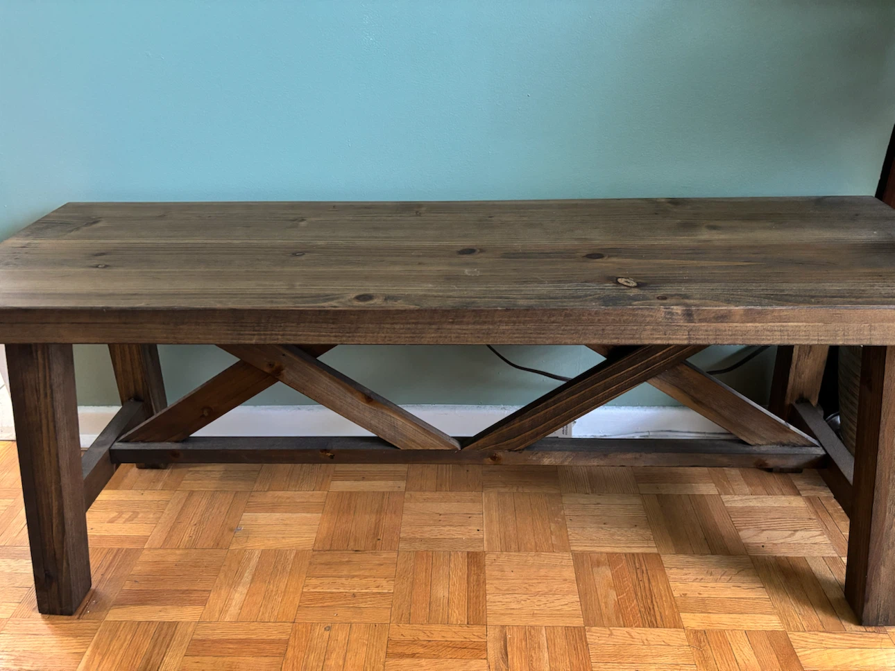 Rustic Wood Farmhouse Bench - photo 2