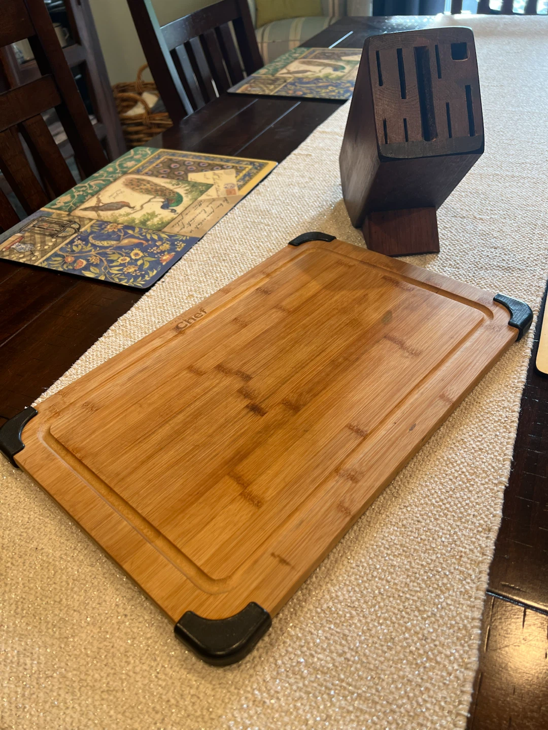 Solid Wood Knife Block & Master Chef Cutting Board - photo 4