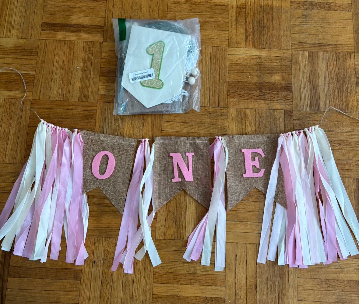 “ONE” High Chair Birthday Banner
