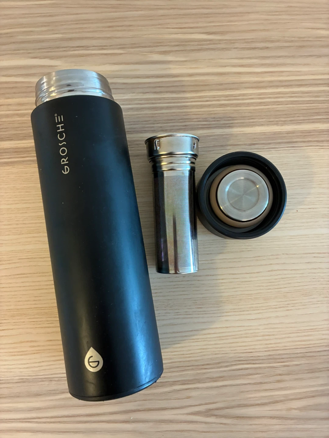 Grosche Black Travel Tea Infuser Bottle