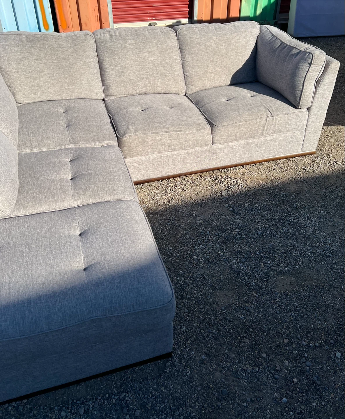 Grey Sectional Sofa with Chaise - photo 2