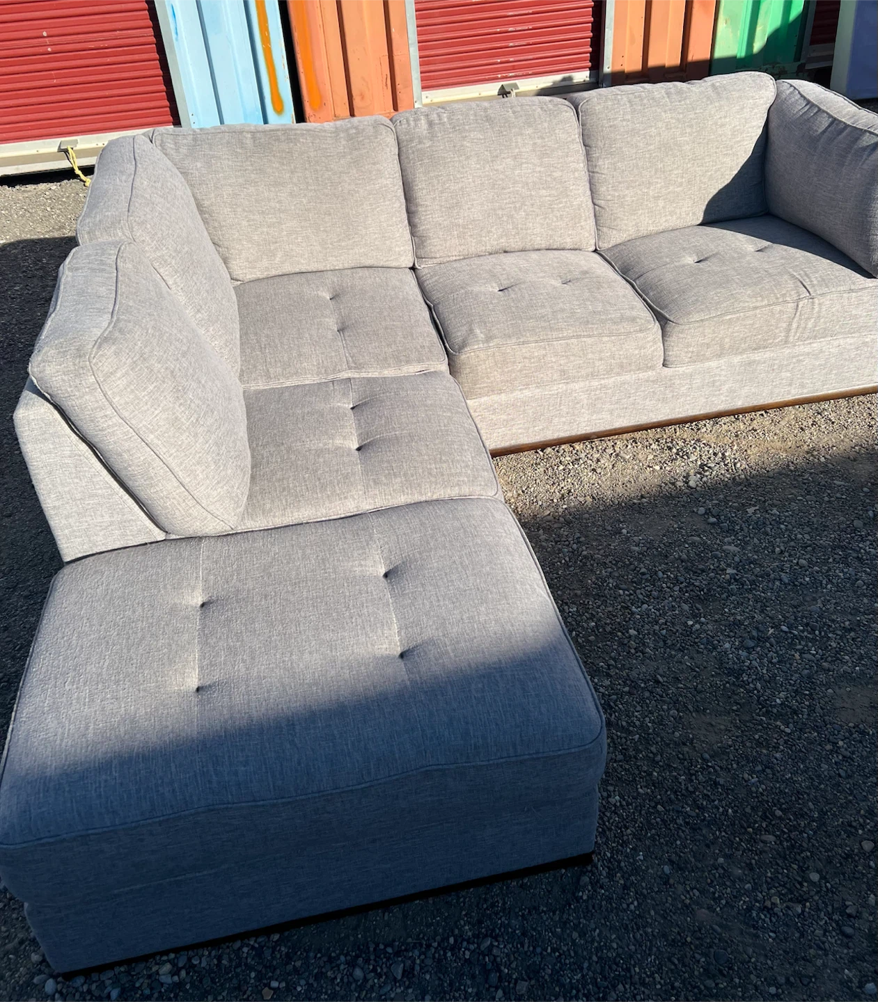 Grey Sectional Sofa with Chaise - photo 3