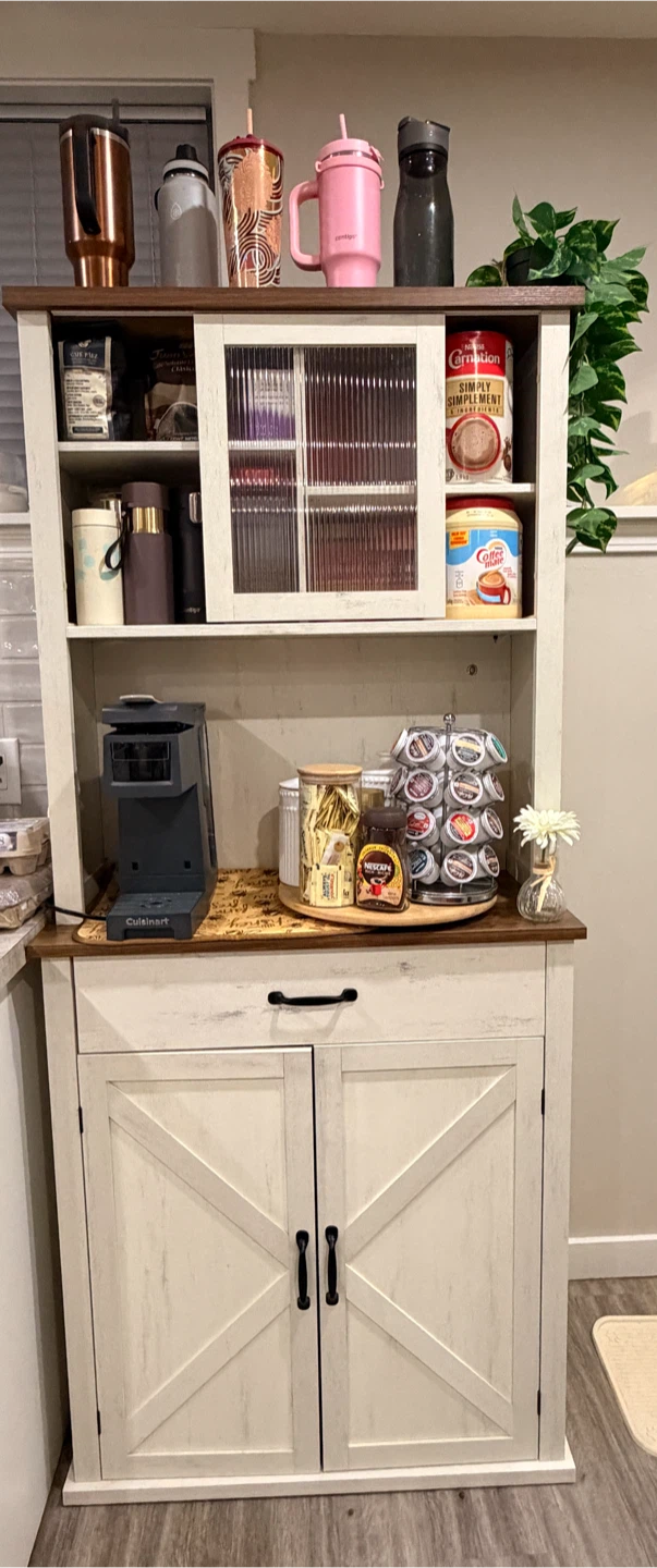 Rustic Farmhouse Kitchen Hutch and Coffee Bar - photo 2