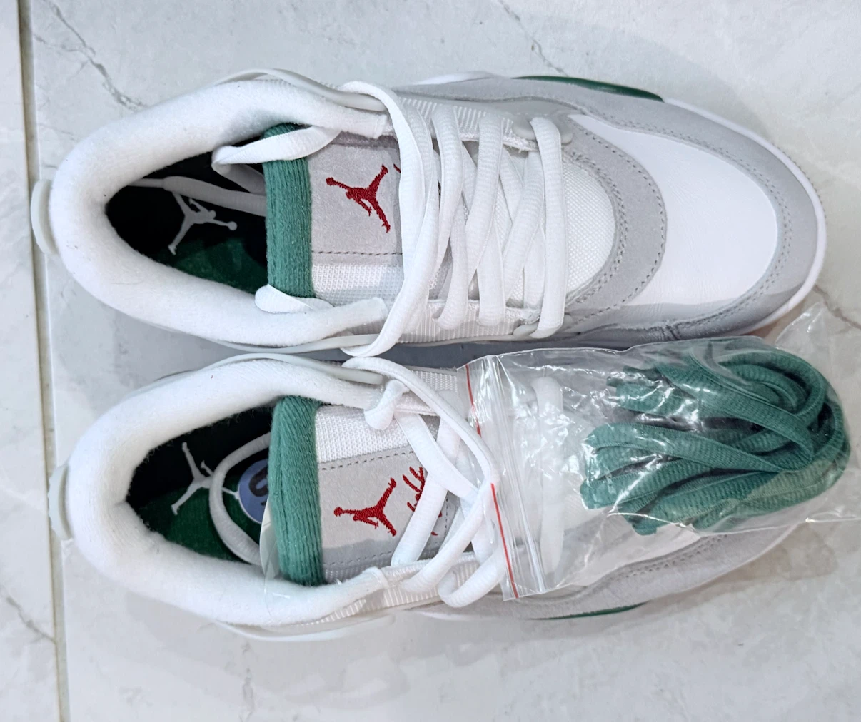 Jordan Flight Heritage White Green Sneakers