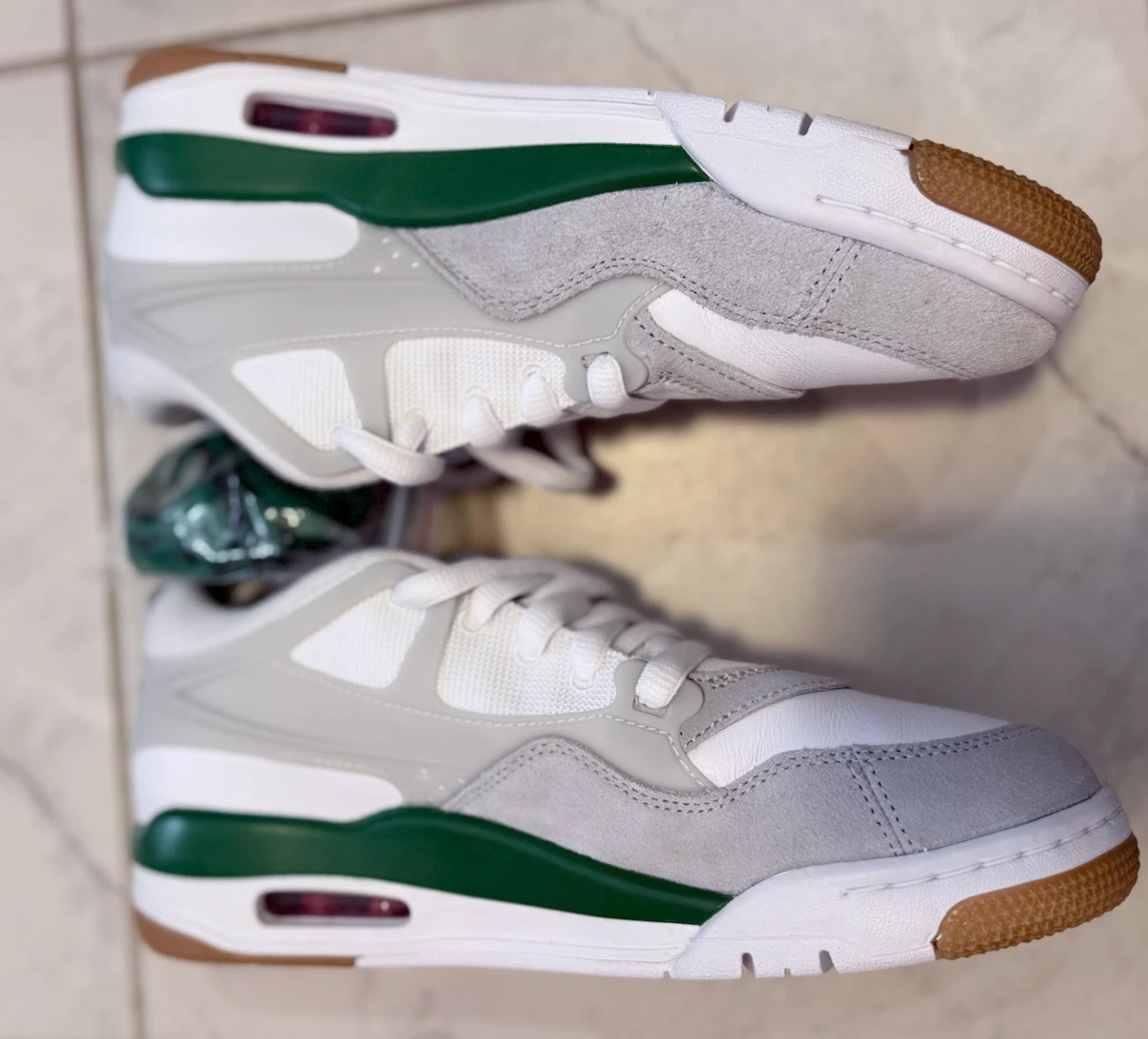 Jordan Flight Heritage White Green Sneakers - photo 5