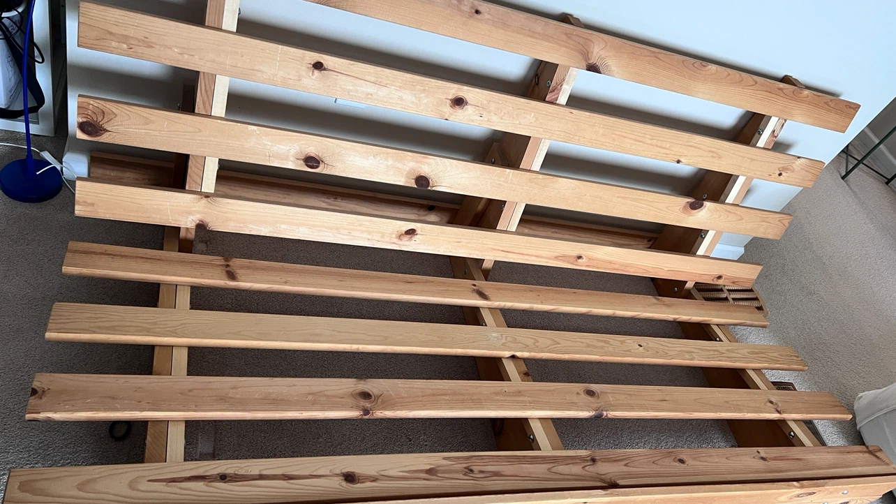 Wooden futon frame with mattress - photo 3