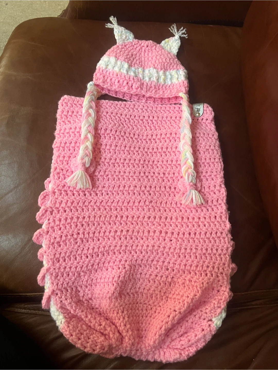Crochet Owl Baby Sleeping sack with Matching Hat - photo 2