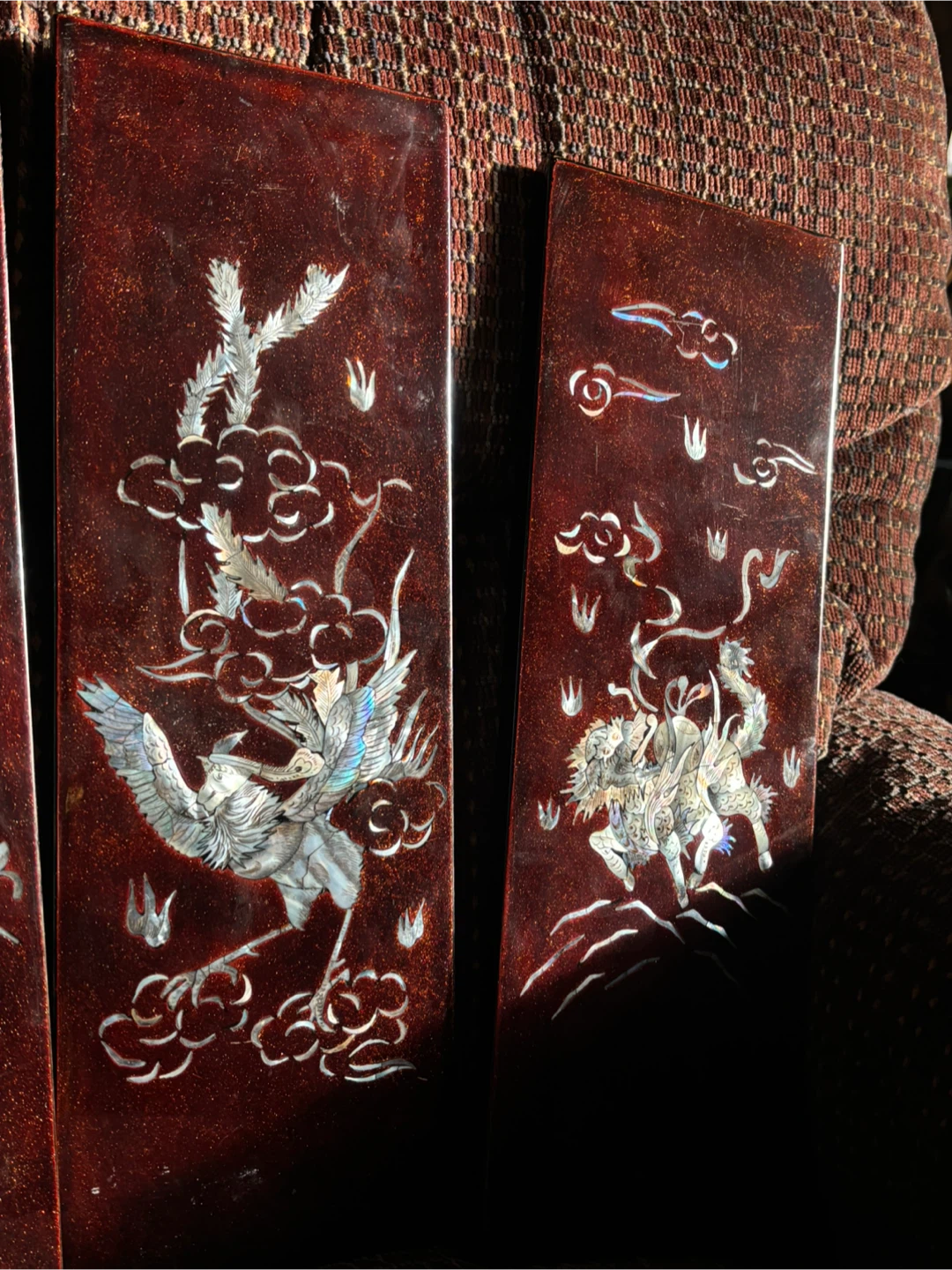 Set of 4 Mother of Pearl Lacquer Wall Plaques - photo 4