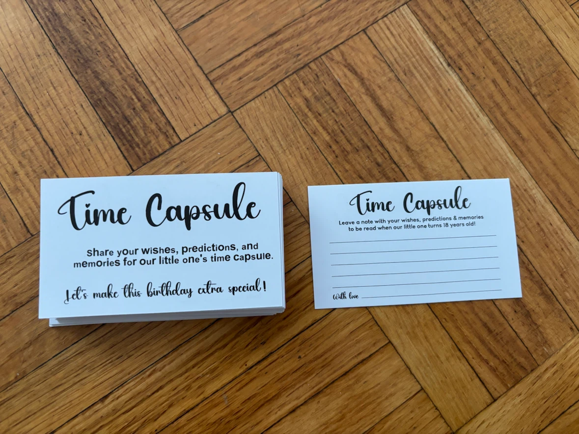 Time Capsule Message Sheets