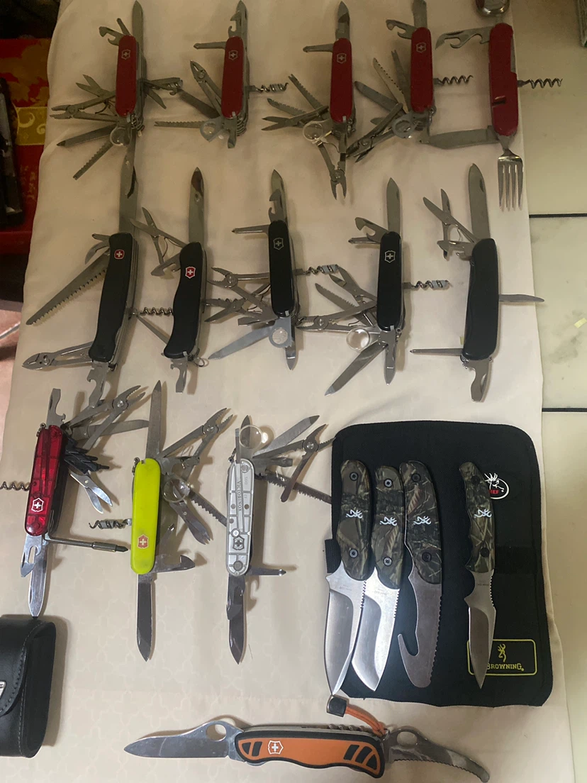 Collection of Multi-tool and Hunting Knives