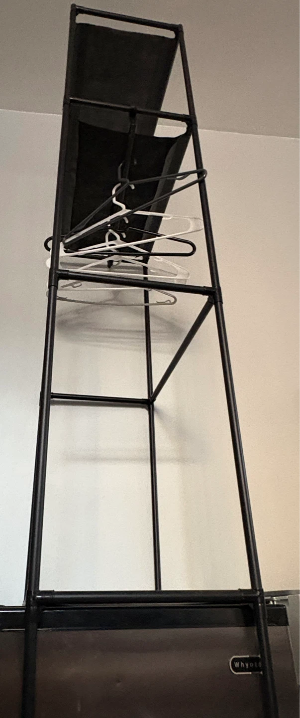 Black Metal Clothing Rack with Shelves - photo 4