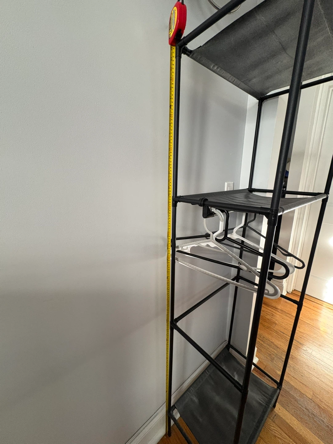Black Metal Clothing Rack with Shelves - photo 5