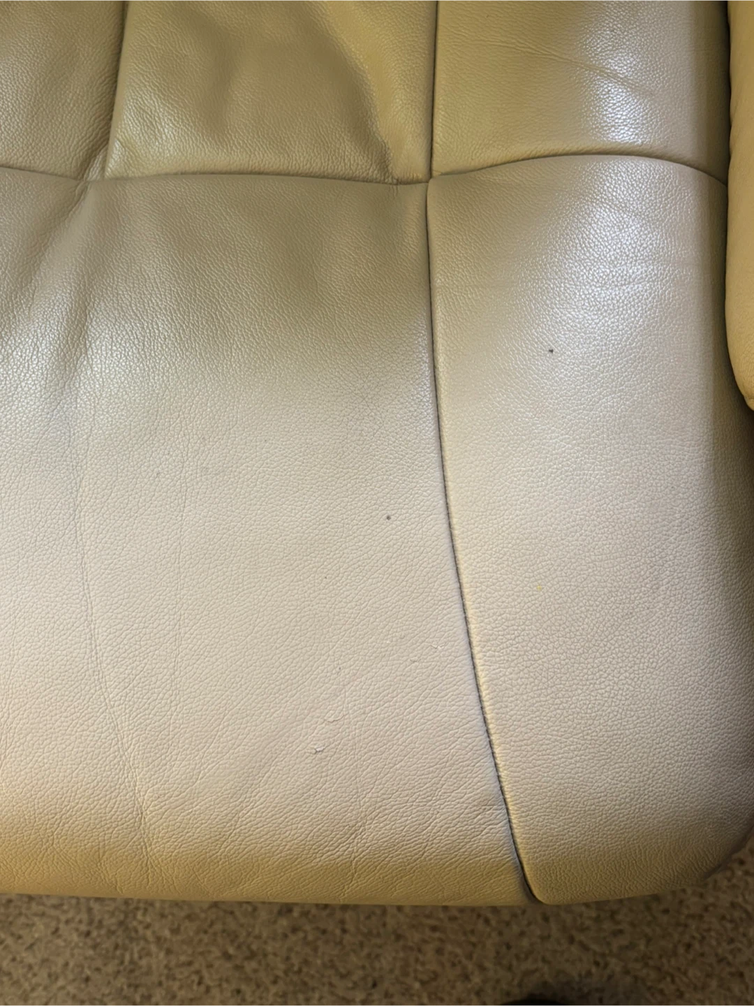 Tan Leather Recliner with Ottoman - photo 5