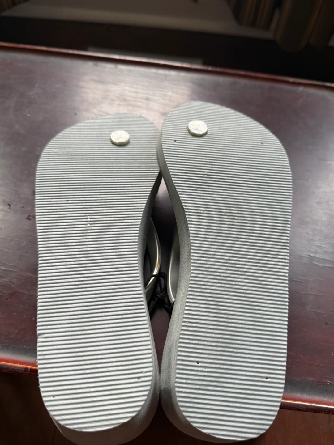 Silver Glitter Wedge Flip Flops - photo 3