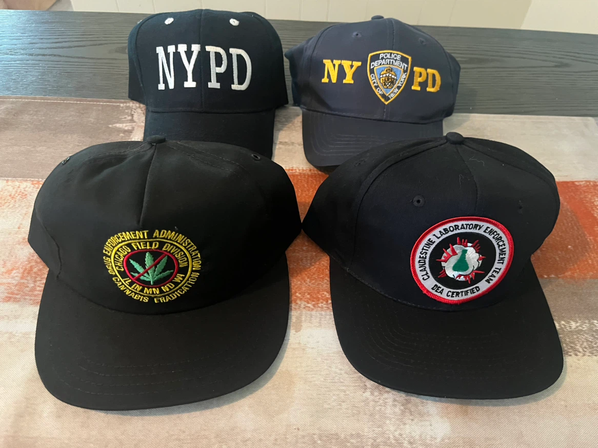 Set of 4 Law Enforcement Agency Hats