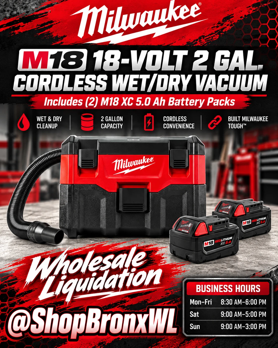 Milwaukee M18 2-Gallon Cordless Wet/Dry Vacuum