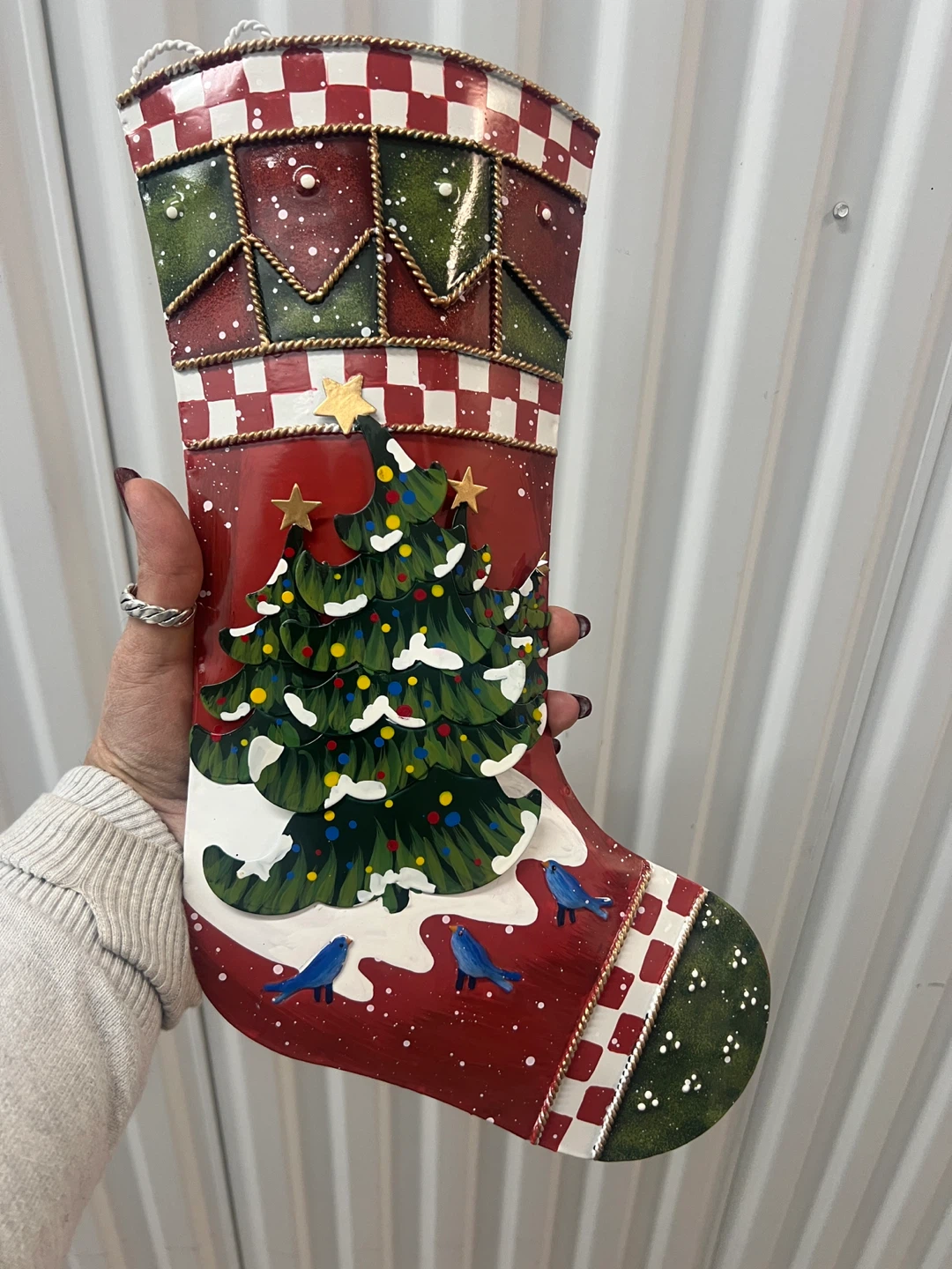 Metal Christmas Stocking and Decor Set - photo 3