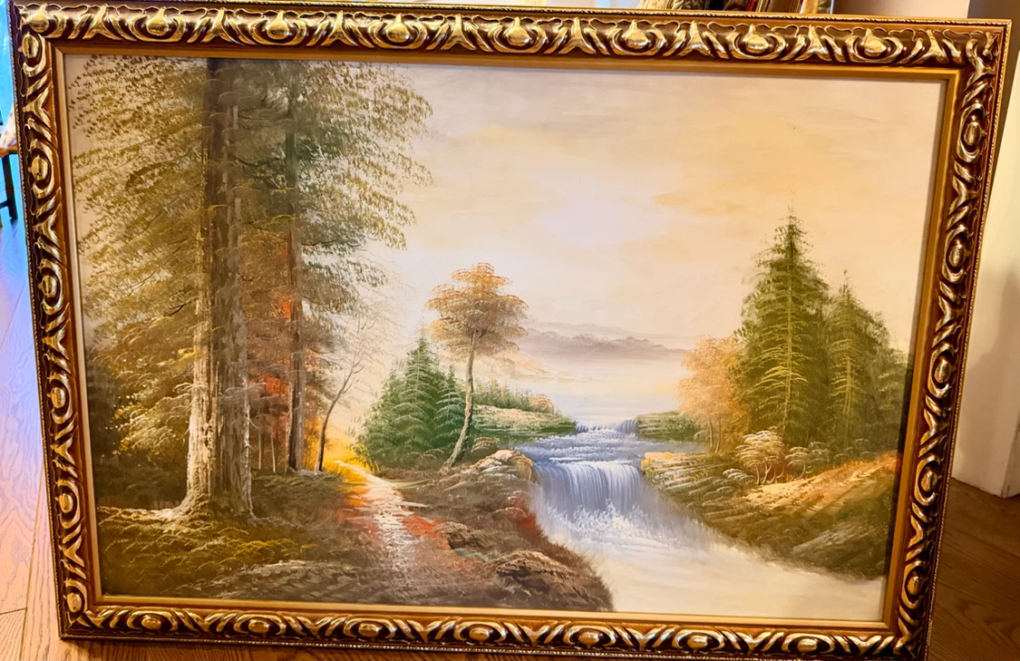 Framed Landscape Oil Painting