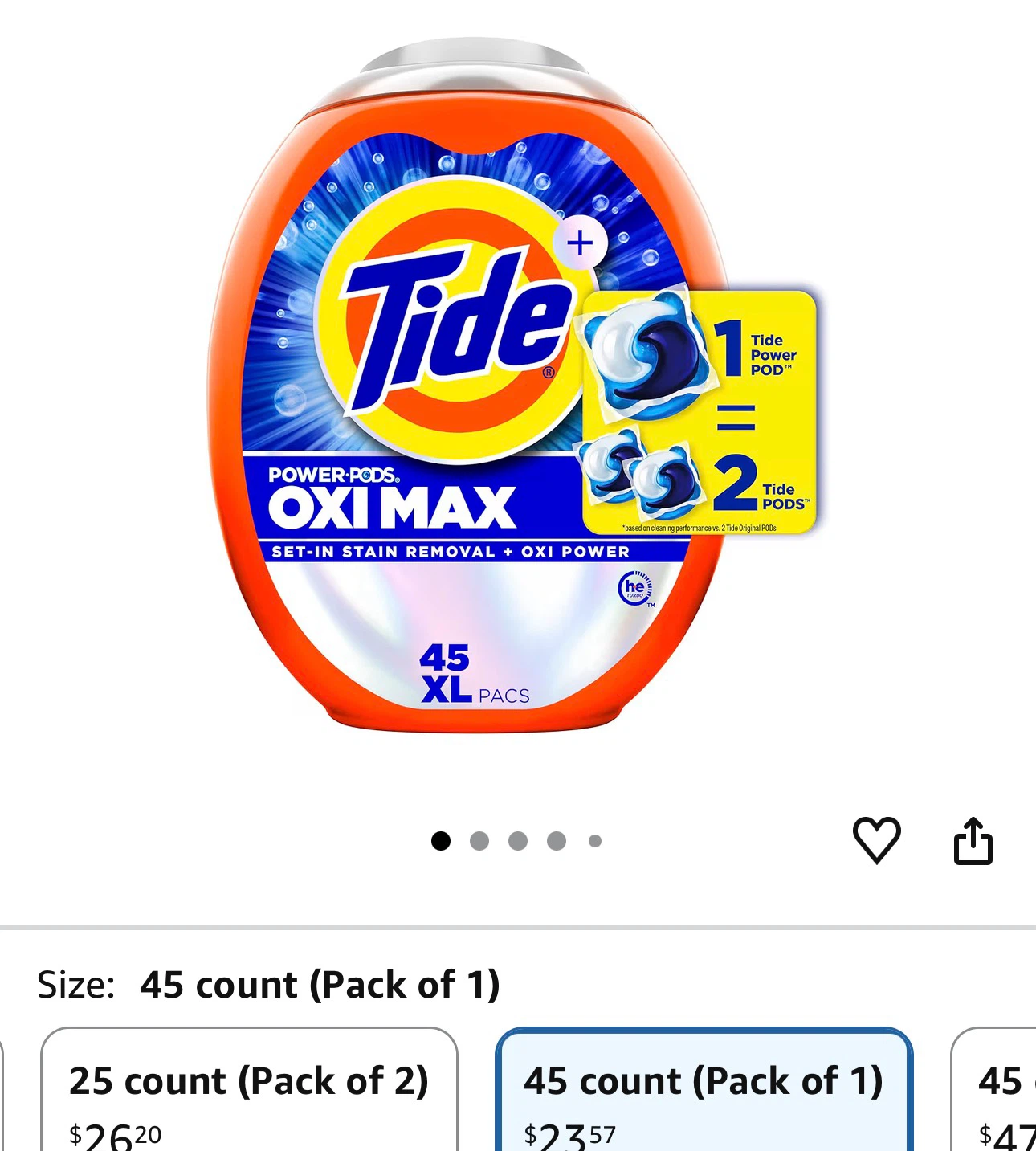 Tide Power PODS Odour Oxi 45 count - photo 3