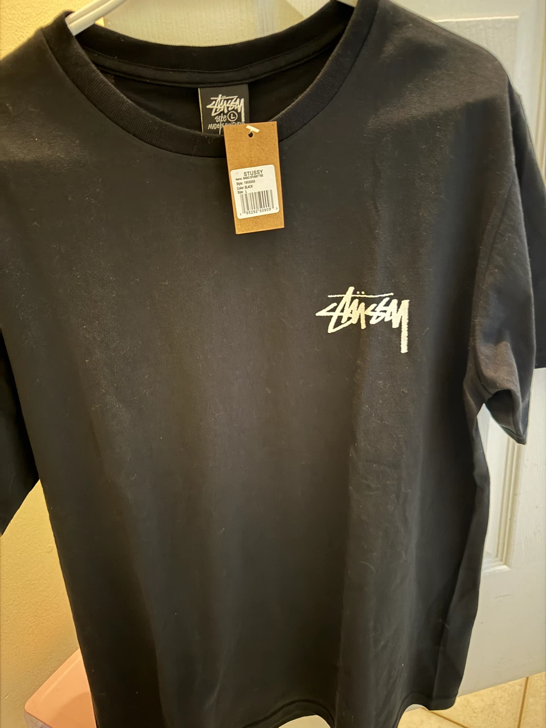 Stüssy Basic Logo T-Shirt - Black, Size L
