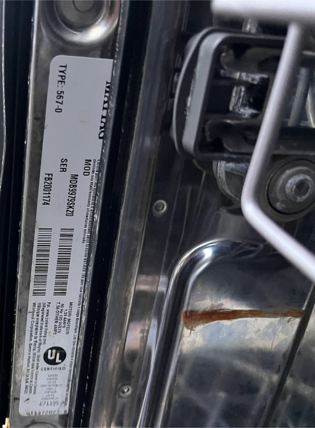 Maytag Dishwasher MDB9979SKZ0 (PARTS ONLY) - photo 3