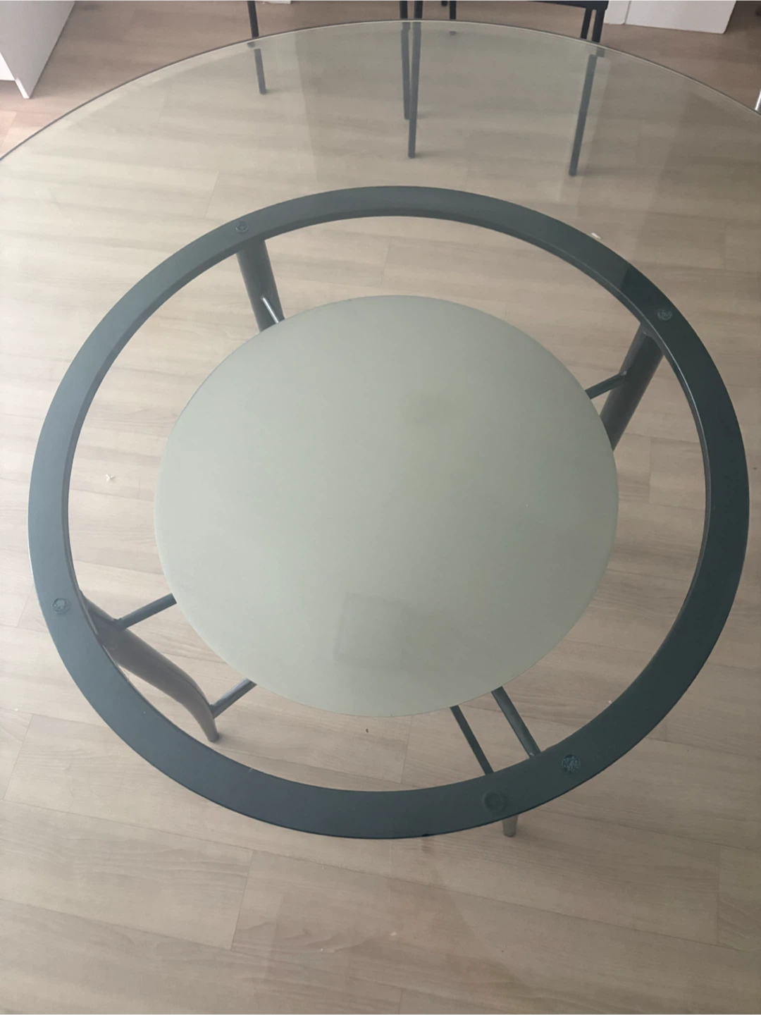 Round Glass Dining Table with 4 Chairs - photo 2