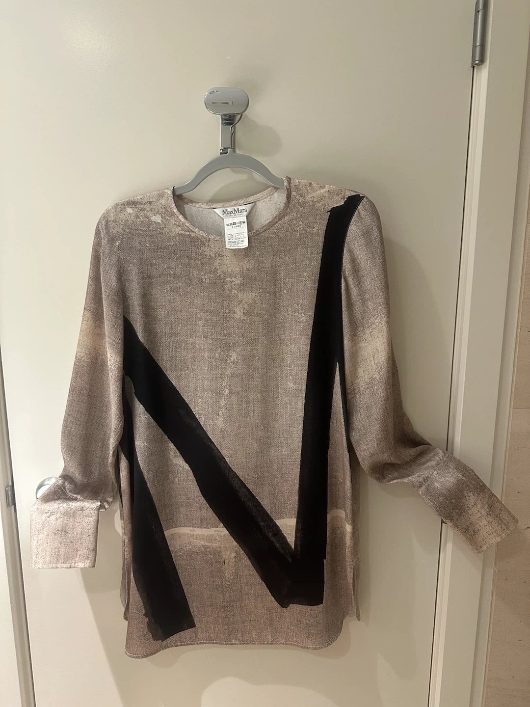 Max Mara Long Sleeve Silk Tunic Blouse