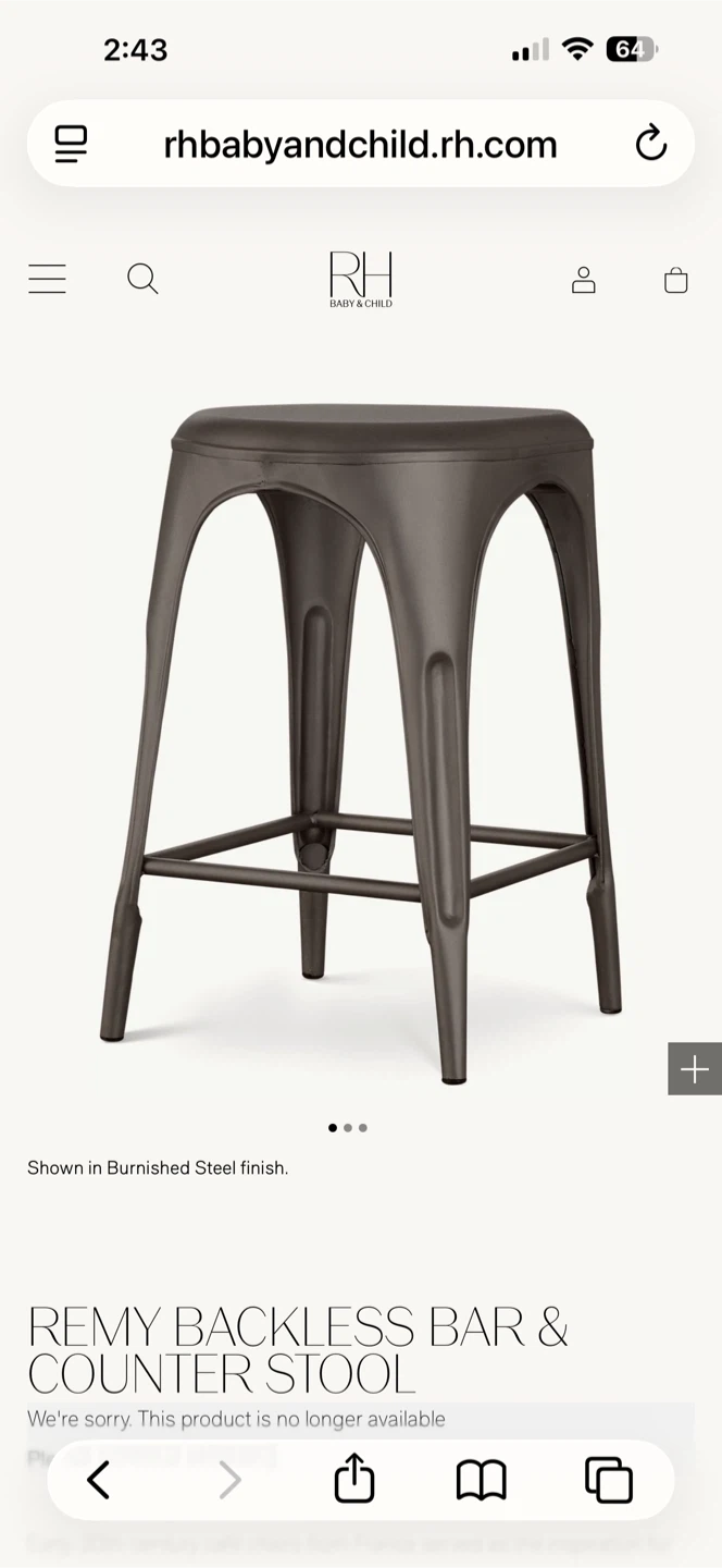 Restoration Hardware Remy Backless Bar Stool - photo 5