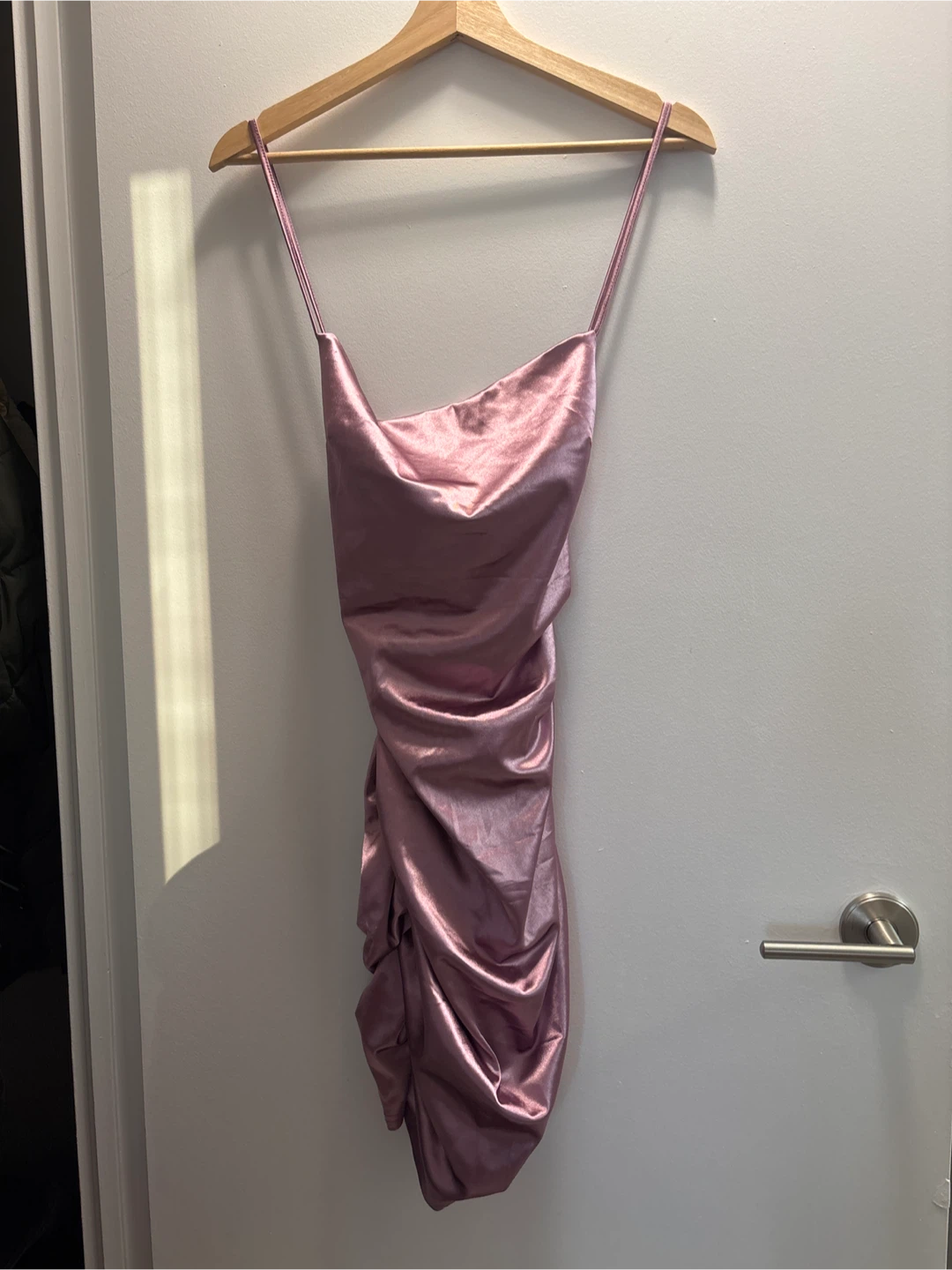Forever 21 Pink Satin Ruched Dress