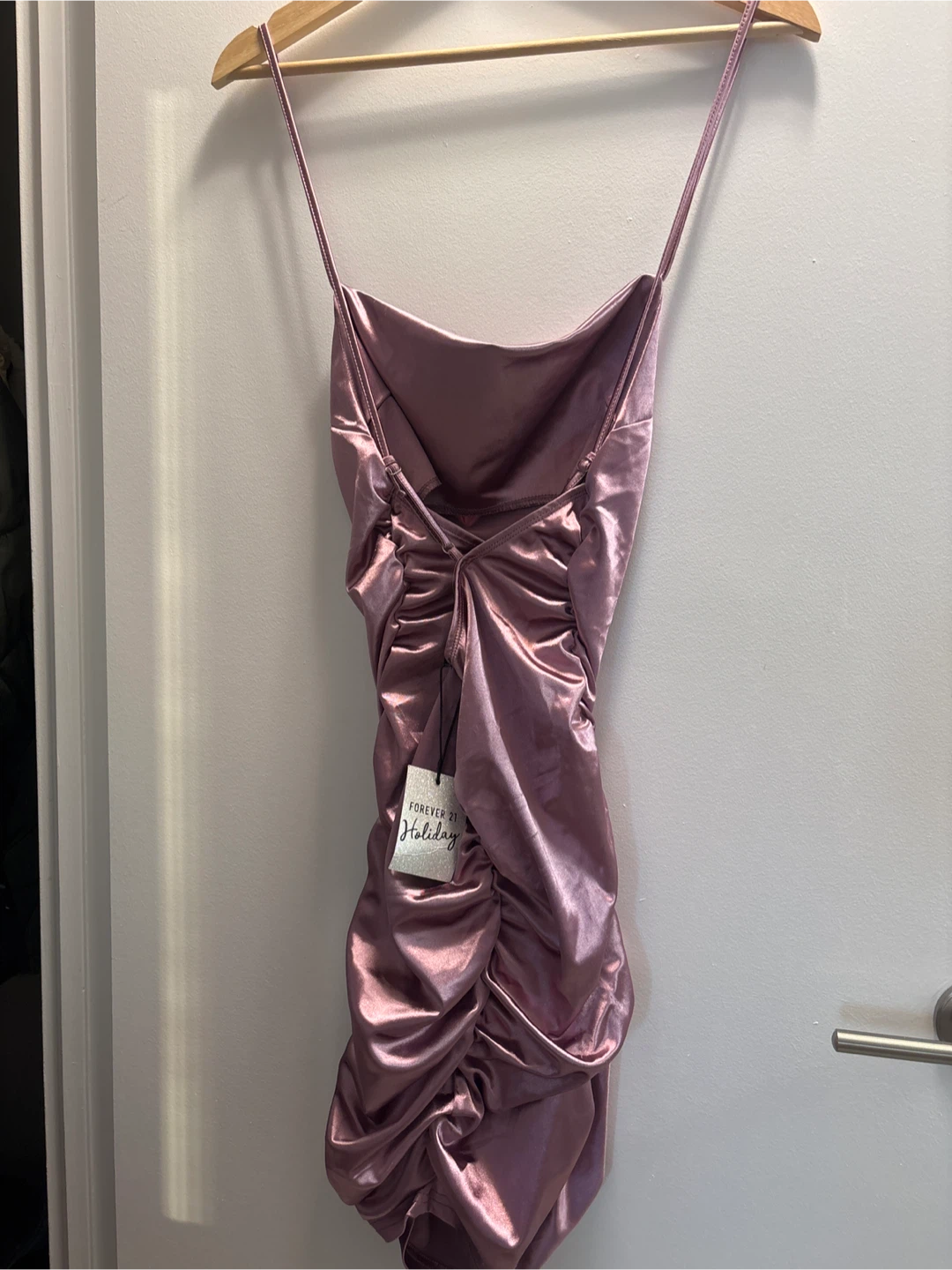 Forever 21 Pink Satin Ruched Dress - photo 2