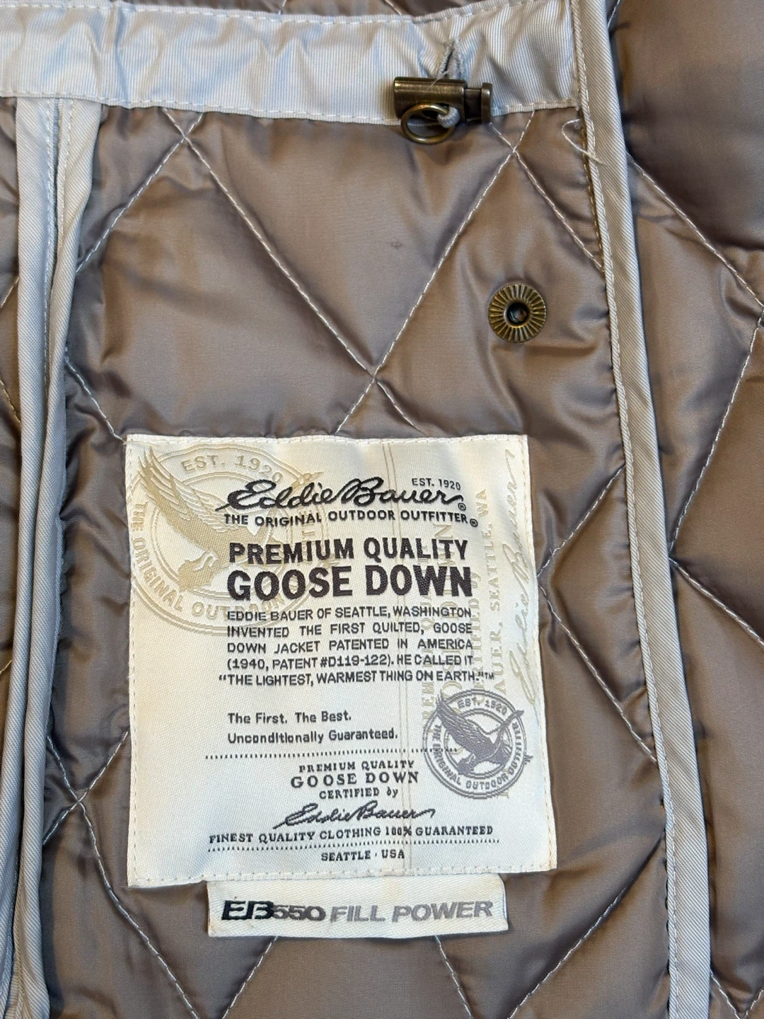 Eddie Bauer Quilted Goose Down Vest - Grey - photo 5