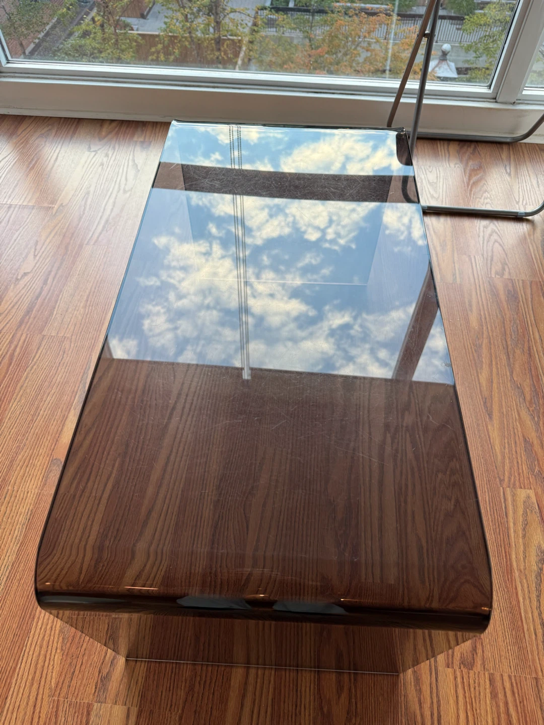 Smoked Acrylic Waterfall Coffee Table - photo 5