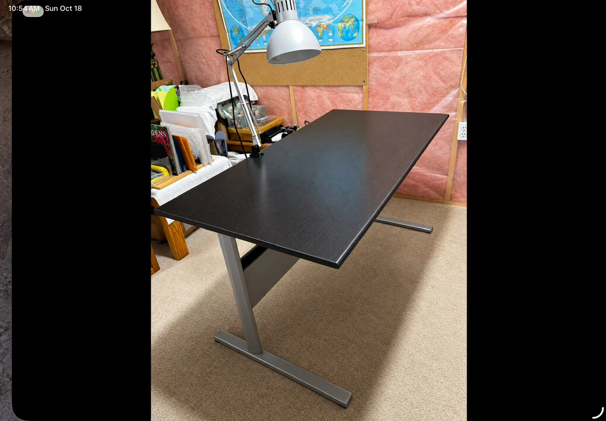 Super solid metal office desk with adjustable swing lamp - photo 2