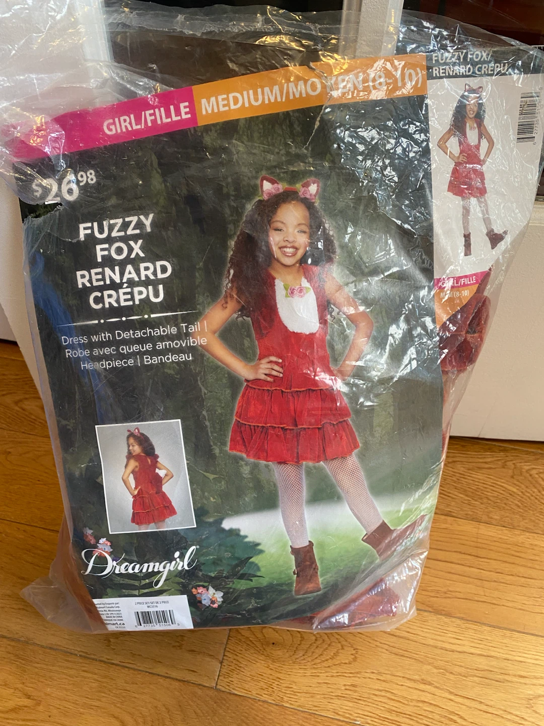 Dreamgirl Fuzzy Fox Costume Medium 8-10