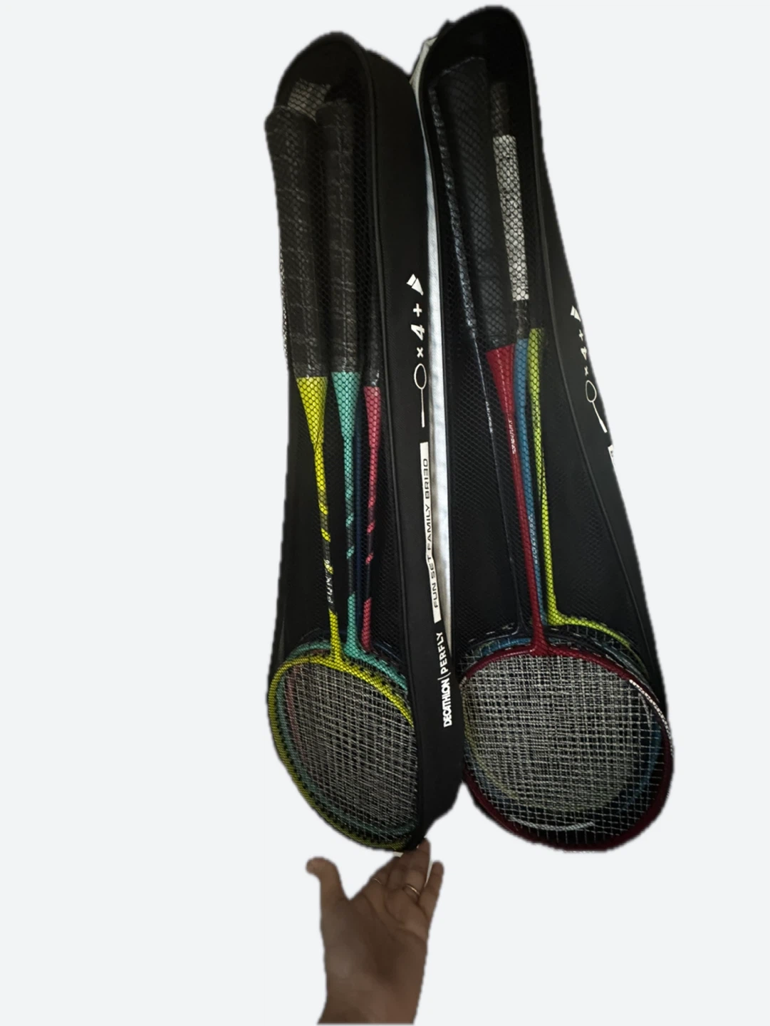 Perfly Badminton Set of 8 Badminton Rackets + 2 Carrying Bags