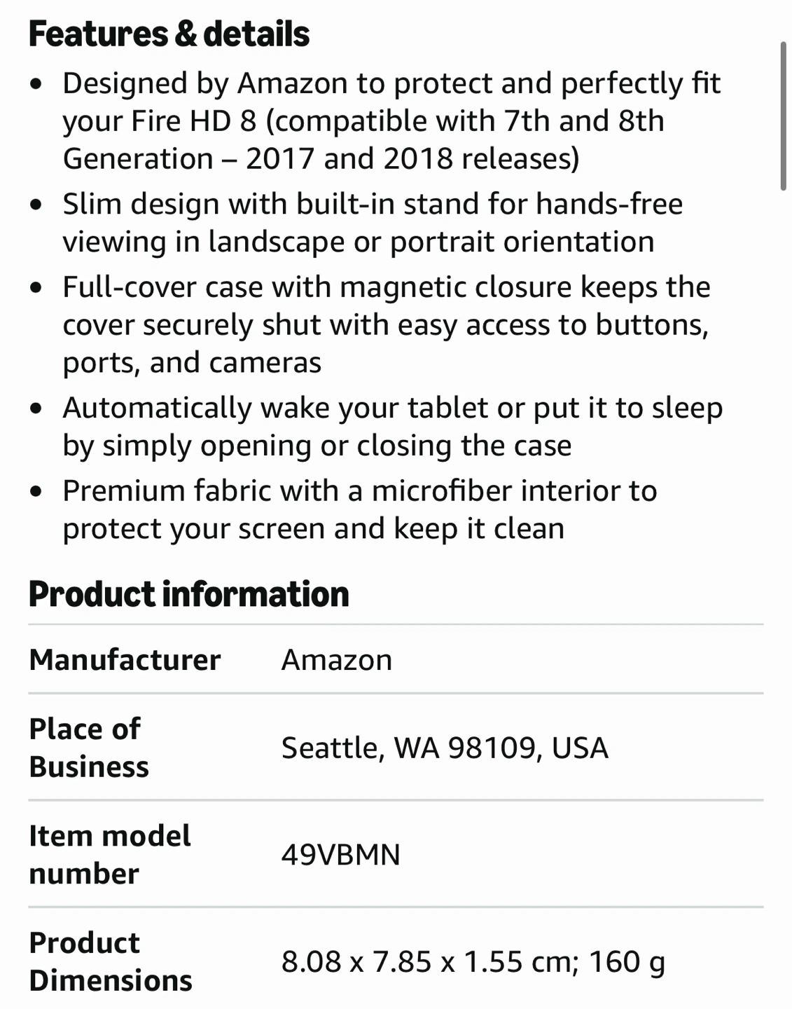 Amazon Fire HD 8 Tablet Case -Grey - photo 5