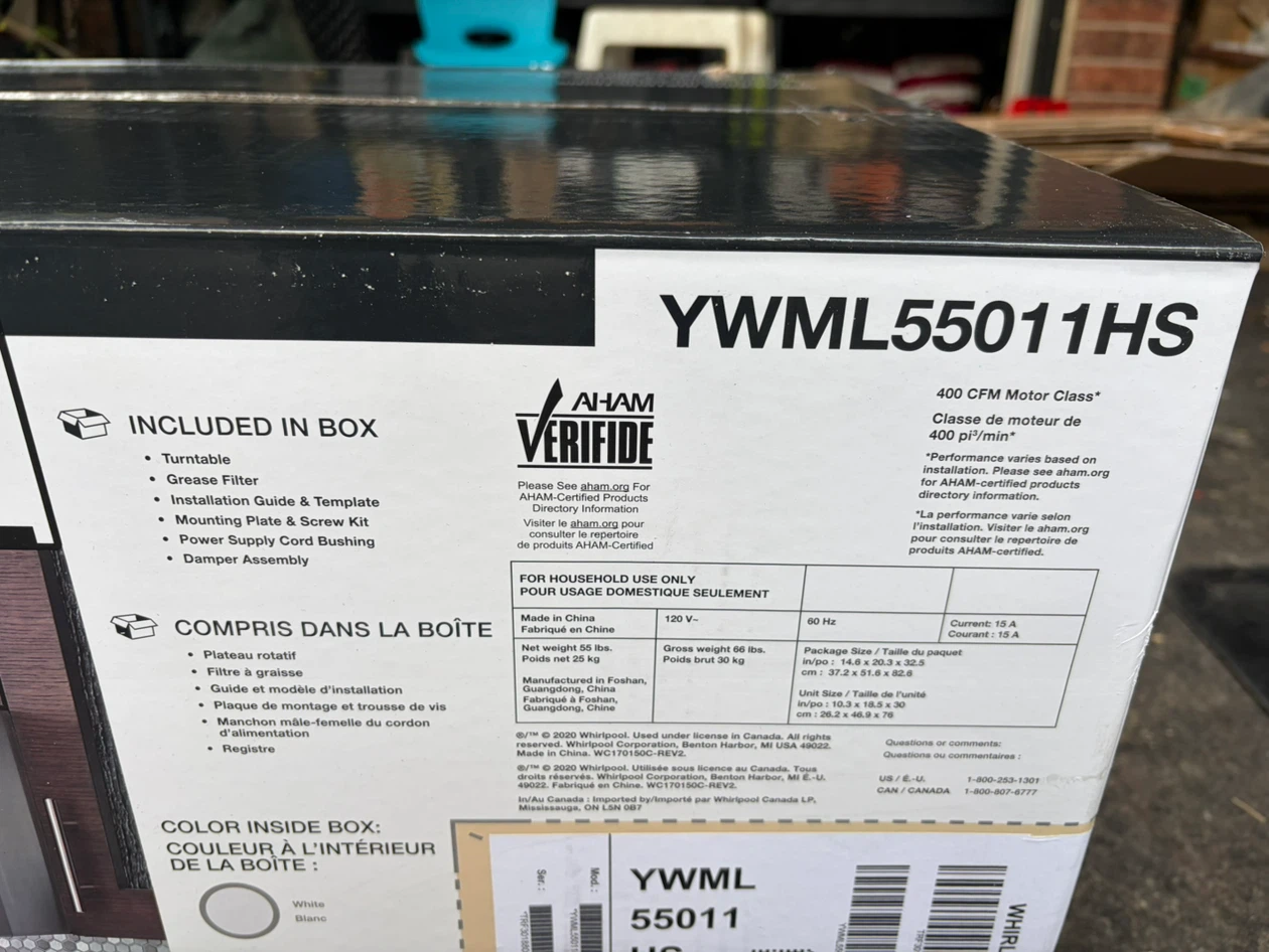 Whirlpool Low Profile Microwave Hood Combination YWML55011HS - photo 2