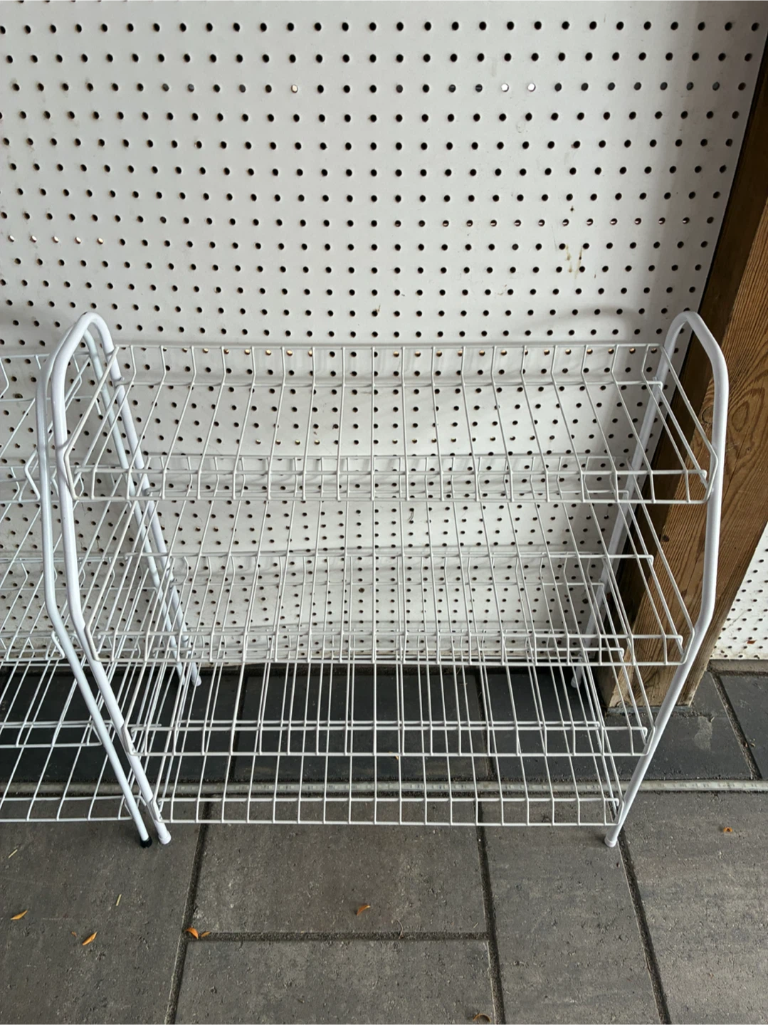 Two White Wire Shoe Racks - photo 2